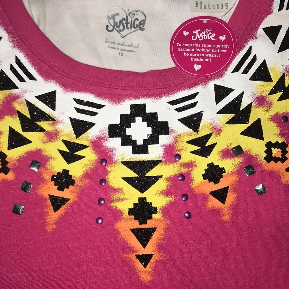 NEW 2 in 1 top - size 12 girls shiny and glittery